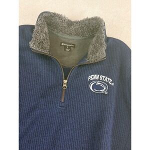 Champion Elite Penn State Nittany Lions Navy Blue Ribbed Quarter Zip‎ Sweater L